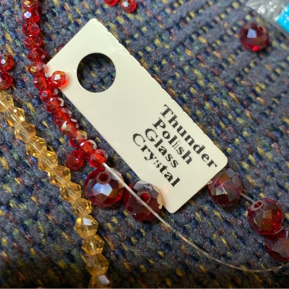 Handcrafted Drop Dangle Earrings w Black Crackle - Picture 7 of 8